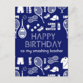 Blue Tennis 🎾 Happy Birthday Briefkaart (Voorkant)