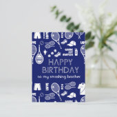 Blue Tennis 🎾 Happy Birthday Briefkaart (Staand voorkant)