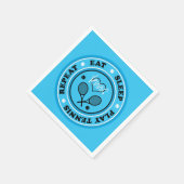 Blue Tennis Party 2, aanpasbaar Servet (Hoek)