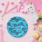 Blue Tennis Party, aanpasbaar Papieren Bordje (Feest)