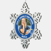 Blue Tennis Player Photo High School Spirit Tin Sneeuwvlok Ornament (Rechts)
