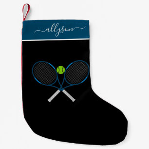 Blue Tennis Rackets & Custom Girls Name Cute Sport Kleine Kerstsok