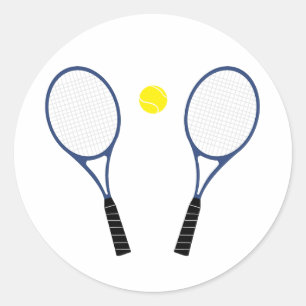 Blue Tennis-racks en all-stickers Ronde Sticker