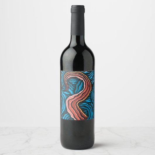 Blue Tentacle Wijn Etiket (Voorkant)
