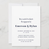 Blue Terracotta Floral Arch Photo Engagement Party Kaart (Achterkant)