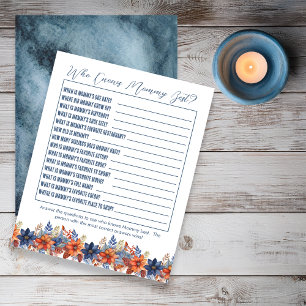 Blue Terracotta Floral Baby shower Wie kent mama