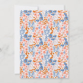 Blue Terracotta Orange Folk Floral Bridal Shower Kaart (Achterkant)