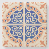Blue Terracotta Spaans Tile Stenen Onderzetter (Voorkant)