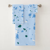 Blue Terrazzo Pattern Bad Handdoek (Insitu)