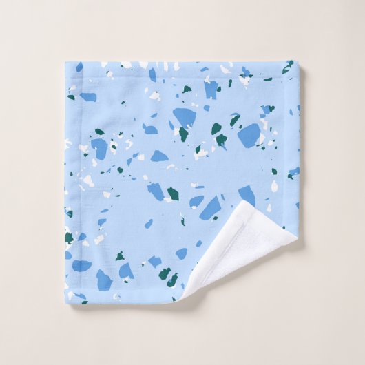 Blue Terrazzo Pattern Bad Handdoek (Wasdoekje)