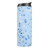 Blue Terrazzo Pattern Thermosbeker (Gedraaid links)