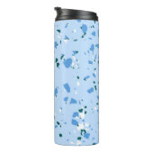 Blue Terrazzo Pattern Thermosbeker (Geroteerd rechts)