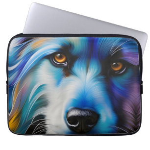 BLUE TERRIER DOG SLUITEN LAPTOP SLEEVE