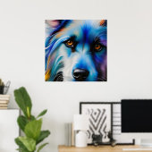 BLUE TERRIER DOG SLUITEN POSTER (Thuiskantoor)