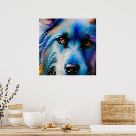 BLUE TERRIER DOG SLUITEN POSTER (Keuken)