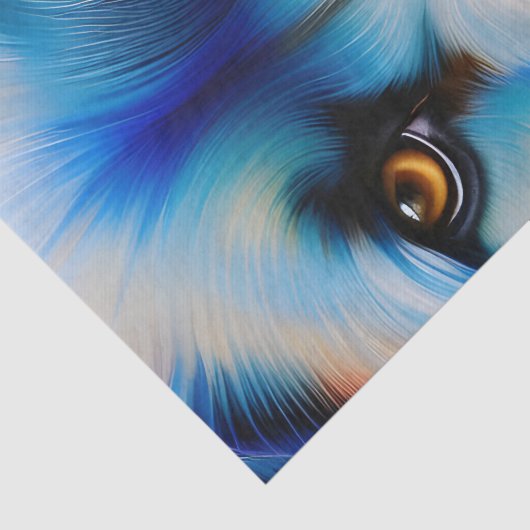 BLUE TERRIER DOG SLUITEN TISSUEPAPIER (Detail)