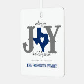 Blue Texas JOY Fotovakantie Metalen Ornament (Voorkant links)