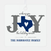 Blue Texas JOY Fotovakantie Metalen Ornament (Voorkant)