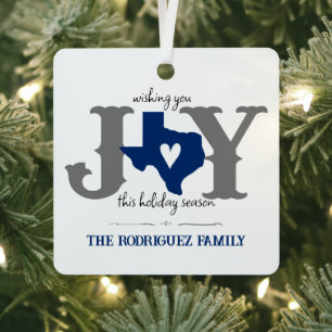 Blue Texas JOY Fotovakantie Metalen Ornament