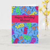 Blue Text Art Symbols Afkortingen Aangepast Kaart (Gele Bloem)