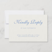 Blue Text Cream Wedding RSVP Kaartje (Voorkant)