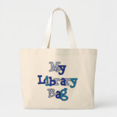 Blue Text Library Bag Canvas tas (Voorkant)