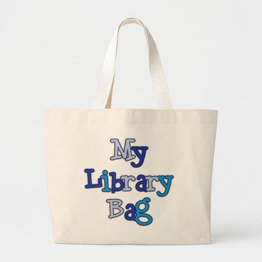 Blue Text Library Bag Canvas tas (Voorkant)