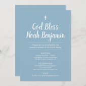 Blue Text-Only Baptism Invitation Kaart (Voorkant / Achterkant)