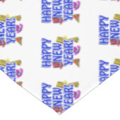 Blue Text Party Petten Gelukkig Nieuwjaar Tafelkleed (Gekanteld)