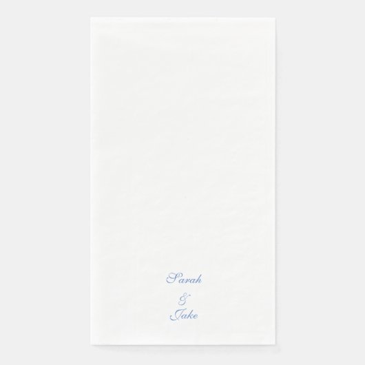 Blue Text White Wedding Servet (Voorkant)