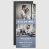 Blue Textile Texture Engaged Romantic Couple (Voorkant / Achterkant)