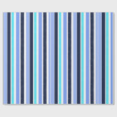 Blue Texture Stripes Pattern Cadeaupapier (Vlak)