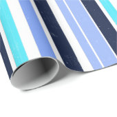 Blue Texture Stripes Pattern Cadeaupapier (Rol Hoek)