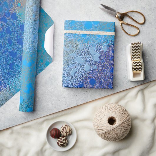 BLUE TEXTURED ABSTRACT PATTERN CADEAUPAPIER (Crafts)