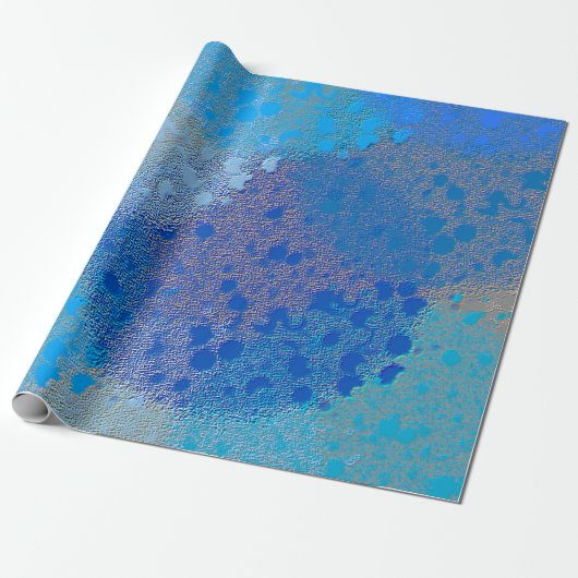BLUE TEXTURED ABSTRACT PATTERN CADEAUPAPIER (Uitgerold)