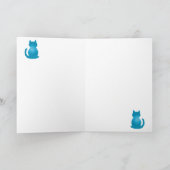 Blue Textured CrystalKatz Wenskaarten Kaart (Binnen)