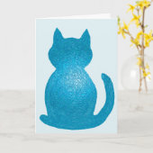 Blue Textured CrystalKatz Wenskaarten Kaart (Gele Bloem)