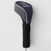 Blue Textured Leather Monogram Persoonlijke naam Golfheadcover (Schuin)