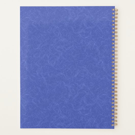 Blue textured pattern with swirling cloud planner (Achterkant)