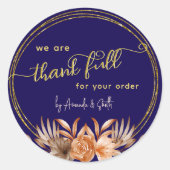 Blue Thanksgiving Business stickers voor klanten (Voorkant)