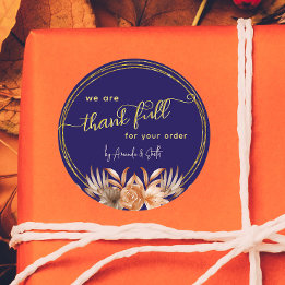 Blue Thanksgiving Business stickers voor klanten