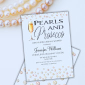 Blue Theme Pearls en Prosecco Vrijgezellenfeest Kaart