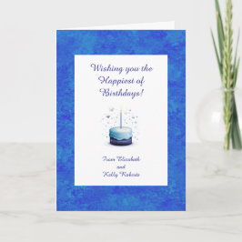 Blue Themed Birthday Cake With Stars  Kaart