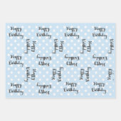 Blue-Themed Birthday Inpakpapier Vel (Voorkant 3)