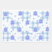 Blue-Themed Birthday Inpakpapier Vel (Voorkant)