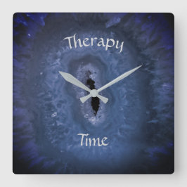 Blue Therapy Time Vierkante Klok