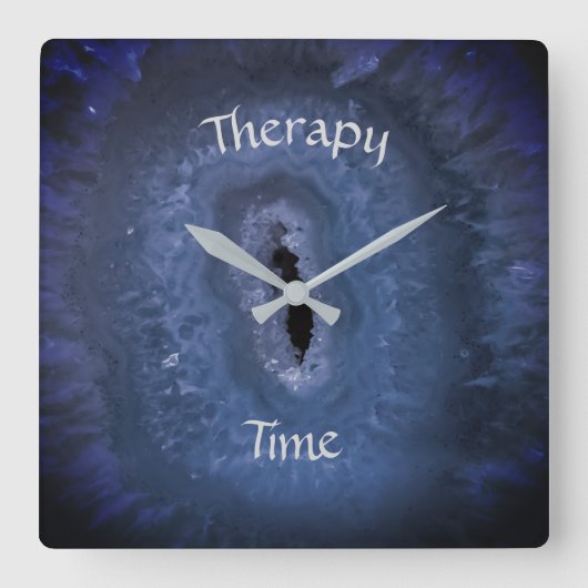 Blue Therapy Time Vierkante Klok (Voorkant)