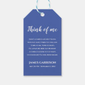 Blue Think of Me Celebration of Life Candle Gift T Cadeaulabel (Voorkant)