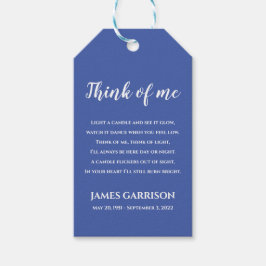 Blue Think of Me Celebration of Life Candle Gift T Cadeaulabel