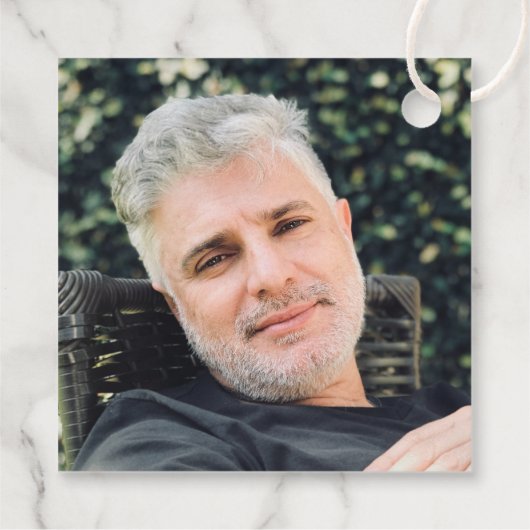 Blue Think Of Me Viering van het Leven Foto Kaars Bedankjes Labels (Achterkant)